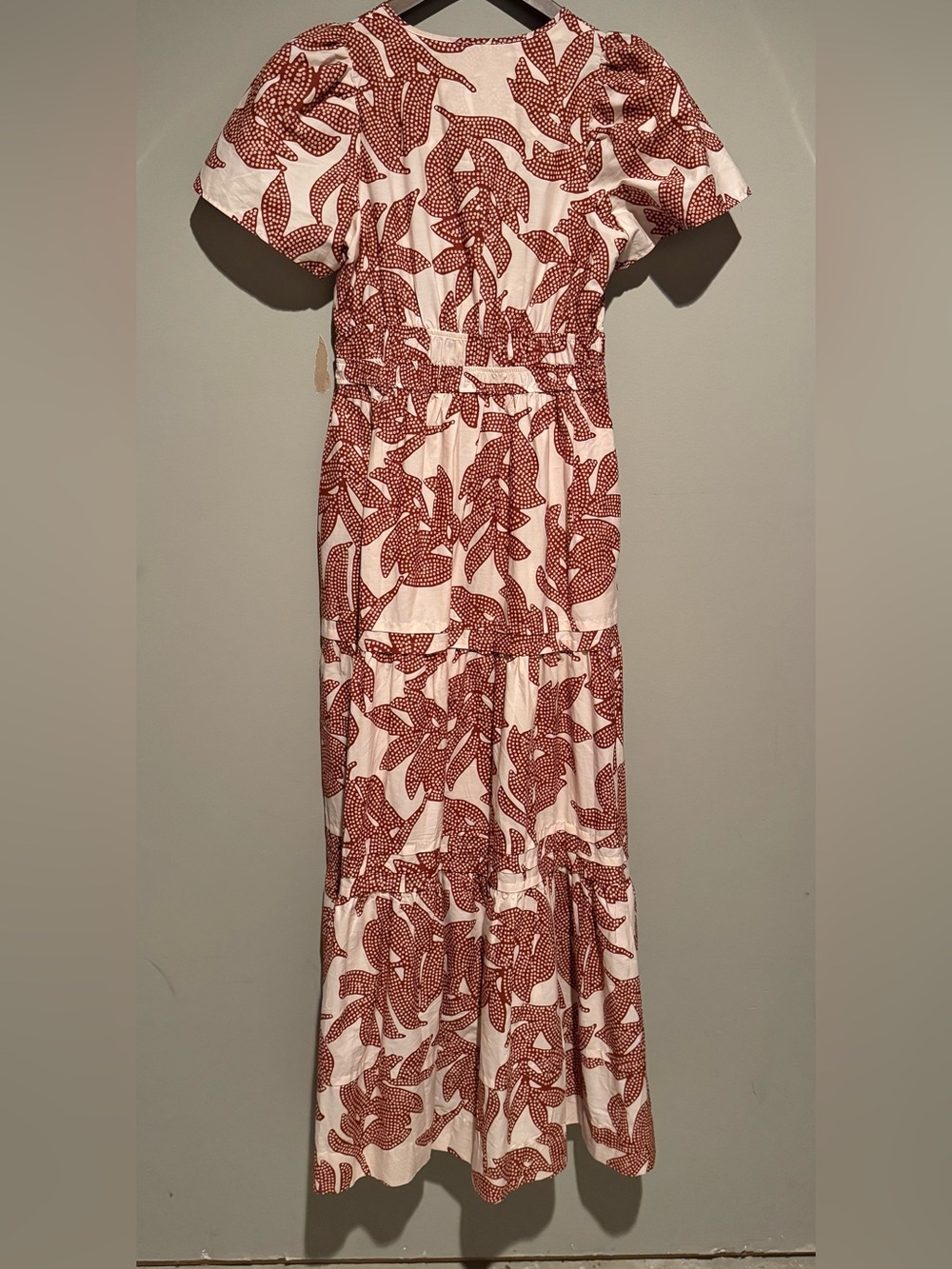 Anthropologie Somerset Maxi in Neutral Dotted Floral Cotton Tiered Dress XXS - Picture 10 of 14